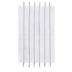 Bathroom Rugs-Kirkland's Home Striped Tassel Bath Mat White