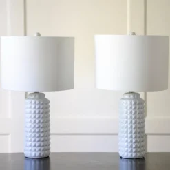 Table Lamps-Kirkland's Home Studded Ceramic Table Lamps, Set Of 2 White