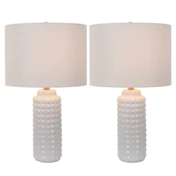 Table Lamps-Kirkland's Home Studded Ceramic Table Lamps, Set Of 2 White