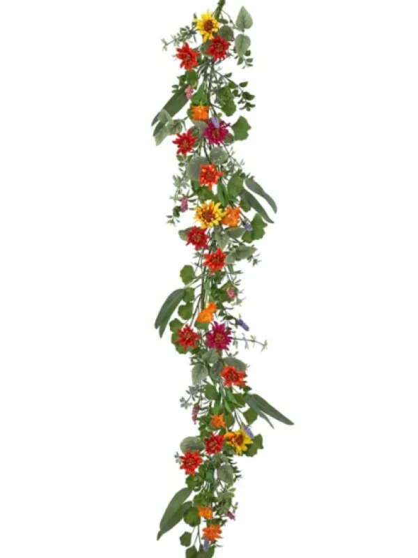 Arrangements & Greenery-Kirkland's Home Summer Shasta Daisy Garland Multi/Green