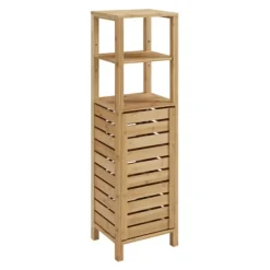 Bathroom Furniture-Kirkland's Home Sumter Bamboo Shelves And Cabinet