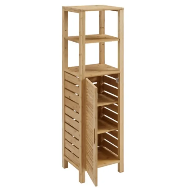 Bathroom Furniture-Kirkland's Home Sumter Bamboo Shelves And Cabinet