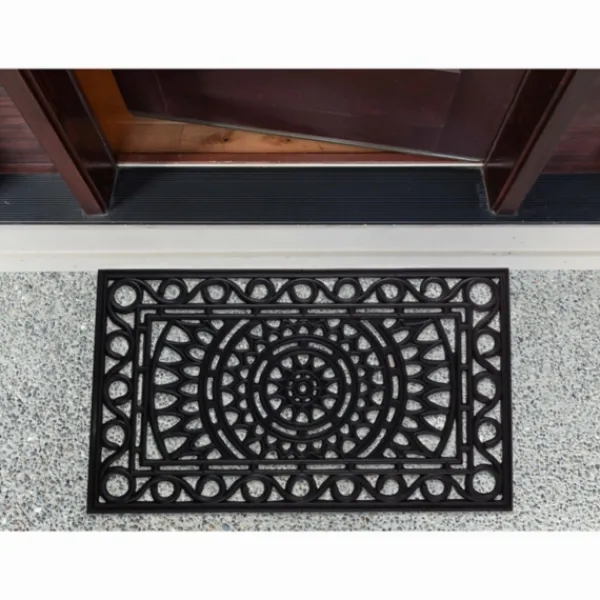 Doormats-Kirkland's Home Sun Scroll Doormat Black