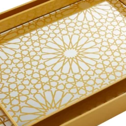 Decorative Trays-Kirkland's Home Sun Star 2-Pc. Mirrored Tray Set Gold