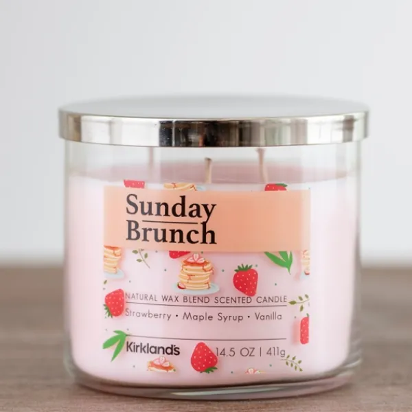 Candles-Kirkland's Home Sunday Brunch Three Wick Jar Candle Pink