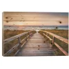 Wall Plaques-Kirkland's Home Sunset At Dune Beach Wood Art Print Green/Tan