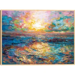 Canvas Art-Kirkland's Home Sunset In Mykonos Framed Canvas Art Print Blue/Multi