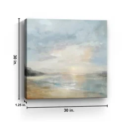 Canvas Art-Kirkland's Home Sunset Over The Ocean Canvas Art Print Blue/White/Tan