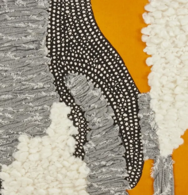 Pillows-Kirkland's Home Sunshine Boucle Textured Lumbar Throw Pillow Yellow/White/Gray