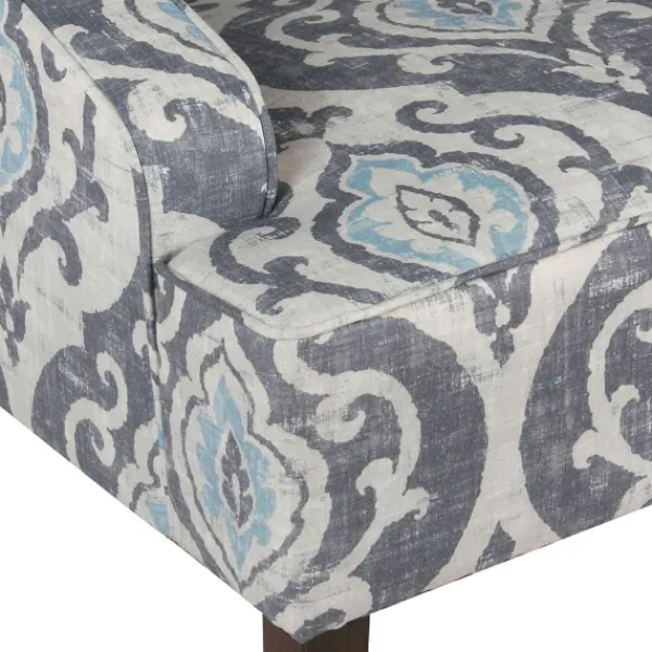 Accent Chairs-Kirkland's Home Suri Blue Swoop Accent Chair Gray/Blue