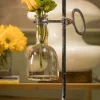 Vases-Kirkland's Home Suspended Vase On Metal Stand Silver/Clear