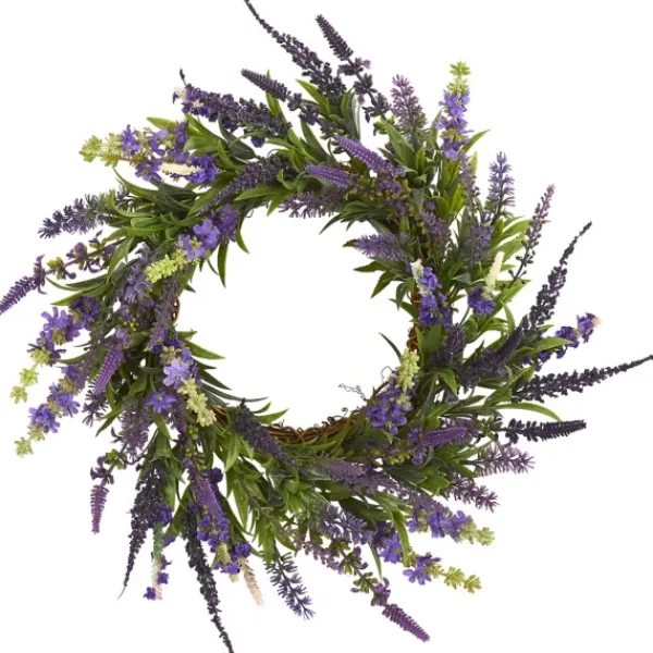 Wreaths-Kirkland's Home Swirled Lavender And Greenery Wreath Purple/Green