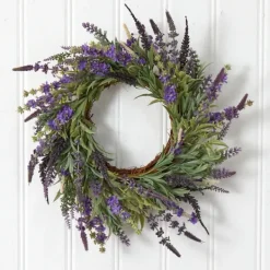 Wreaths-Kirkland's Home Swirled Lavender And Greenery Wreath Purple/Green
