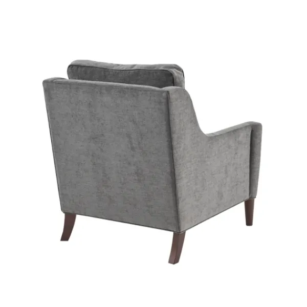 Accent Chairs-Kirkland's Home Swoop Arm Upholstered Accent Chair Gray