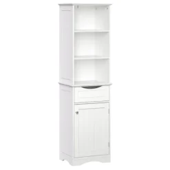 Cabinets & Sideboards-Kirkland's Home Tall Open Shelves Cabinet White
