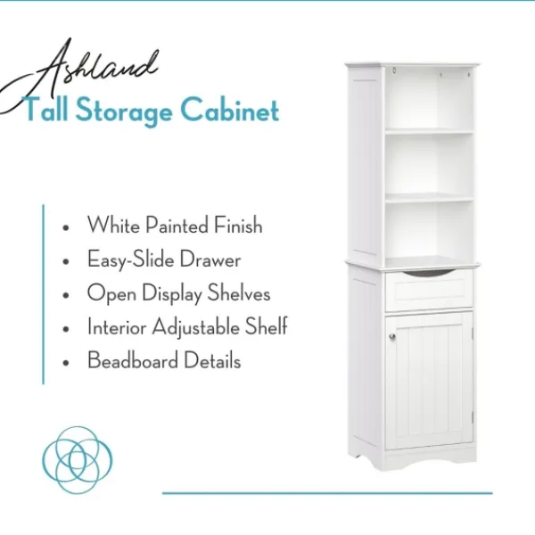 Cabinets & Sideboards-Kirkland's Home Tall Open Shelves Cabinet White