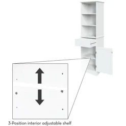 Cabinets & Sideboards-Kirkland's Home Tall Open Shelves Cabinet White