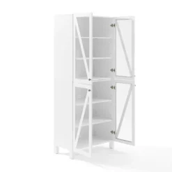 Cabinets & Sideboards-Kirkland's Home Tall Triangle 4-Door Wood Cabinet White