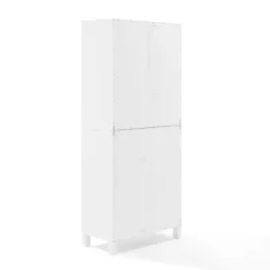 Cabinets & Sideboards-Kirkland's Home Tall Triangle 4-Door Wood Cabinet White