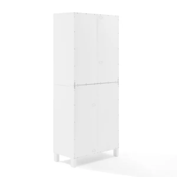 Cabinets & Sideboards-Kirkland's Home Tall Triangle 4-Door Wood Cabinet White