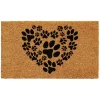 Doormats-Kirkland's Home Tan And Black Coir Heart Paws Doormat Tan/Black