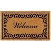 Doormats-Kirkland's Home Tan And Black Scroll Welcome Doormat, 48X30 In. Tan/Black