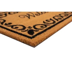 Doormats-Kirkland's Home Tan And Black Scroll Welcome Doormat, 48X30 In. Tan/Black