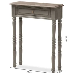 Console Tables-Kirkland's Home Tan And Gray Ornate Ball Turned Console Table