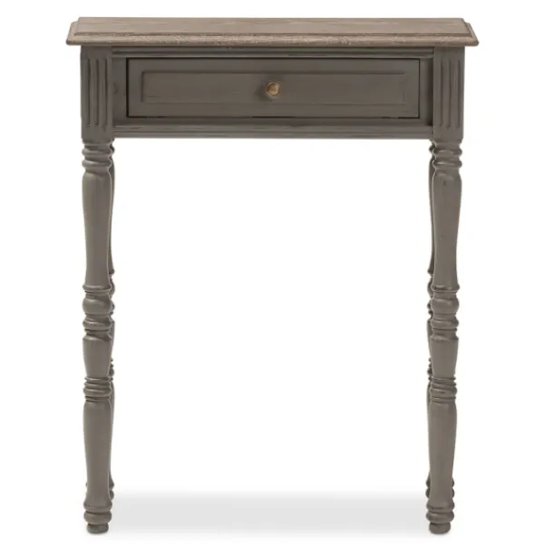 Console Tables-Kirkland's Home Tan And Gray Ornate Ball Turned Console Table