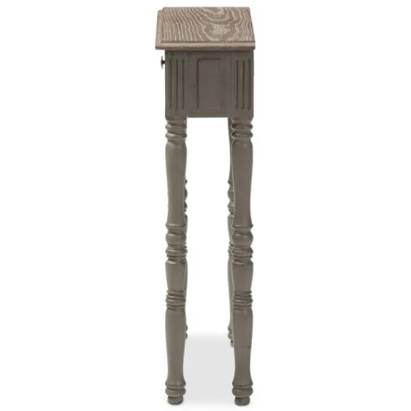 Console Tables-Kirkland's Home Tan And Gray Ornate Ball Turned Console Table