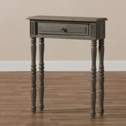 Console Tables-Kirkland's Home Tan And Gray Ornate Ball Turned Console Table