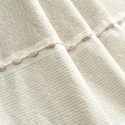 Blankets & Throws-Kirkland's Home Tan And White Herringbone Stripe Throw Tan/White