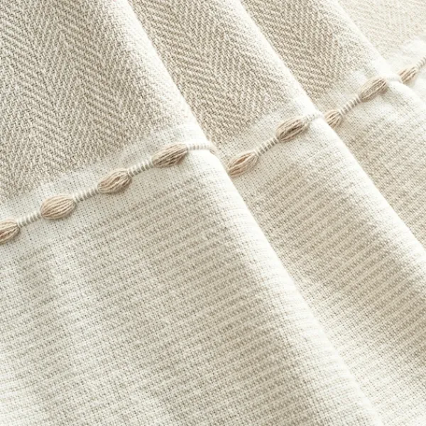 Blankets & Throws-Kirkland's Home Tan And White Herringbone Stripe Throw Tan/White