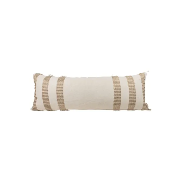 Pillows-Kirkland's Home Tan And White Outer Striped Lumbar Pillow Tan/White