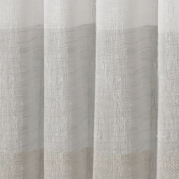 Curtains & Drapes-Kirkland's Home Tan Becky Curtain Panel Set, 96 In. Tan/White