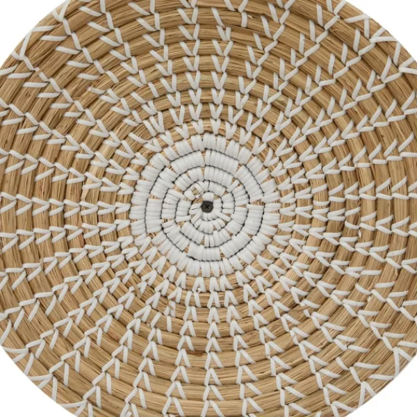 Wall Plaques-Kirkland's Home Tan Bohemian Seagrass 5-Pc. Wall Plaque Set Tan/White/Black
