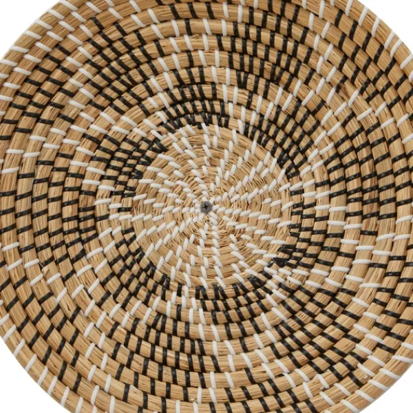 Wall Plaques-Kirkland's Home Tan Bohemian Seagrass 5-Pc. Wall Plaque Set Tan/White/Black