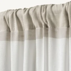 Curtains & Drapes-Kirkland's Home Tan Deena Curtain Panel Set, 84 In. Tan/Ivory