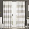 Curtains & Drapes-Kirkland's Home Tan Deena Curtain Panel Set, 96 In. Tan/White