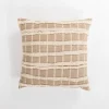 Pillows-Kirkland's Home Tan Embroidered Grid Pillow Tan/Ivory