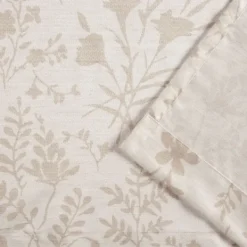 Curtains & Drapes-Kirkland's Home Tan Floral 2-Pc. Curtain Panel Set, 96 In. Tan/White