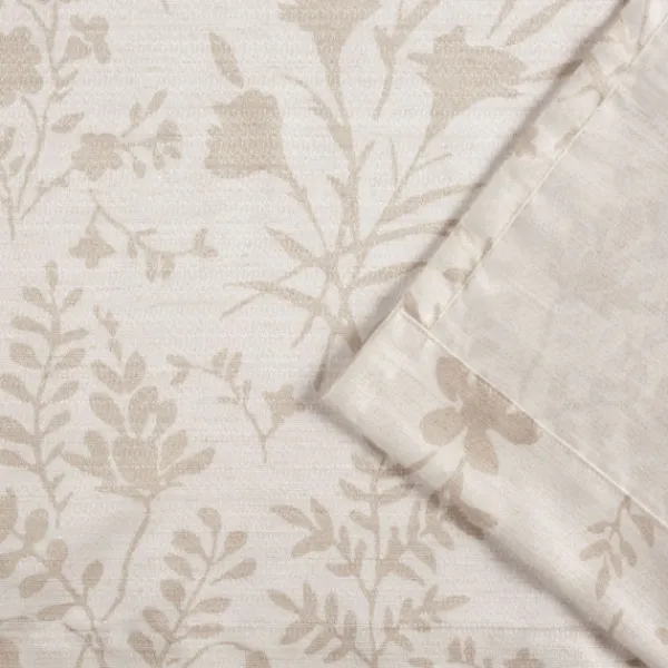 Curtains & Drapes-Kirkland's Home Tan Floral 2-Pc. Curtain Panel Set, 84 In. Tan/White