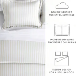 Duvets-Kirkland's Home Tan Rugged Stripe 2-Pc. Twin Duvet Cover Set Tan/White