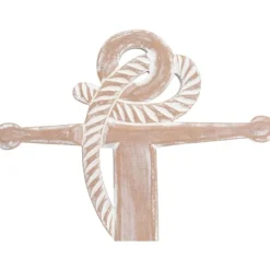 Wall Plaques-Kirkland's Home Tan Wooden Anchor Plaque Tan/White