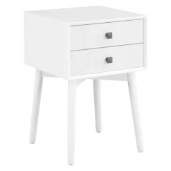 Nightstands-Kirkland's Home Tapered 2-Drawer Nightstand White