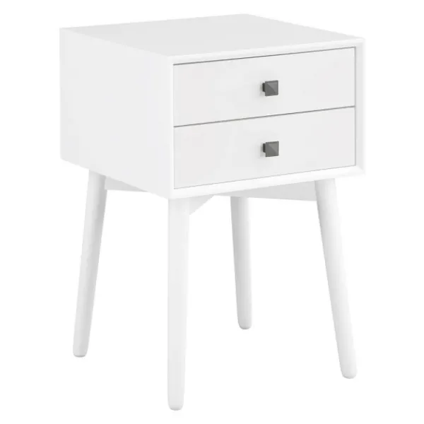 Nightstands-Kirkland's Home Tapered 2-Drawer Nightstand White