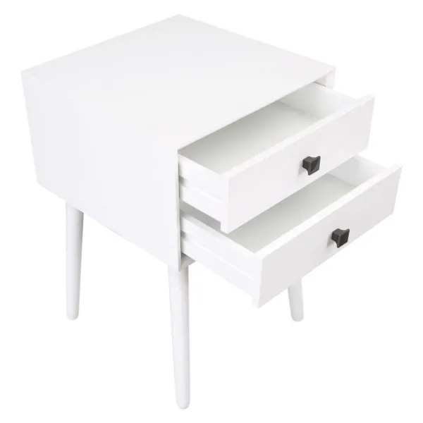 Nightstands-Kirkland's Home Tapered 2-Drawer Nightstand White