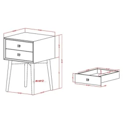 Nightstands-Kirkland's Home Tapered 2-Drawer Nightstand White