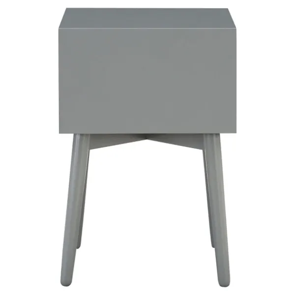 Nightstands-Kirkland's Home Tapered 2-Drawer Nightstand Gray