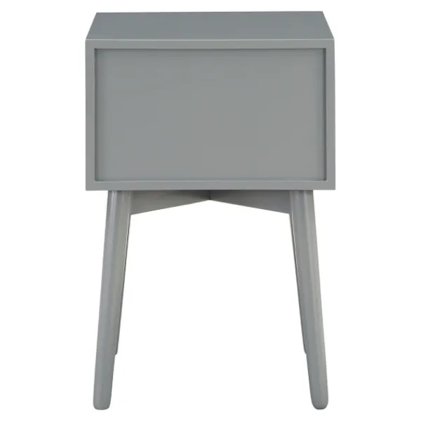 Nightstands-Kirkland's Home Tapered 2-Drawer Nightstand Gray